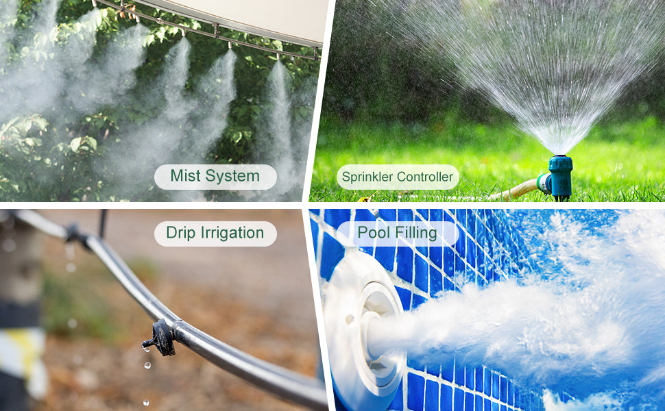 DEWINNER Water Timer Digital Programmable Garden Lawn Tap Computer Hose Faucet Sprinkler Timer Irrigation System Controller/ Auto&Manual Mode/Rain Delay/Large Screen/IP64 Waterproof