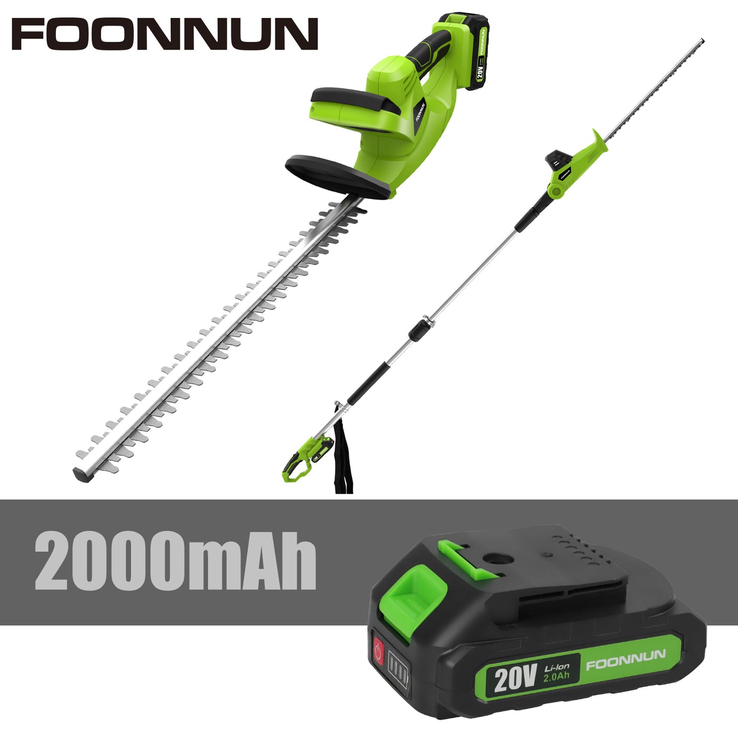 FOONNUN Battery 2.0 Ah Lithium-Ion, For FOONNUN Cordless tools