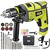 Hammer Drill, 710W Electic Corded Impact Drill, 13mm Metal Chuck, 0-3300RPM, Powerful Variable Speed Drill for Drilling in Steel