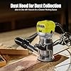 Electric Hand Palm Router, DEWINNER Trimmer Laminate Wood Working Joiners Tool, Compact Router with Trimmer Base, 3 Guide,2 Collets 1/4"(6.35mm) and 3/8"