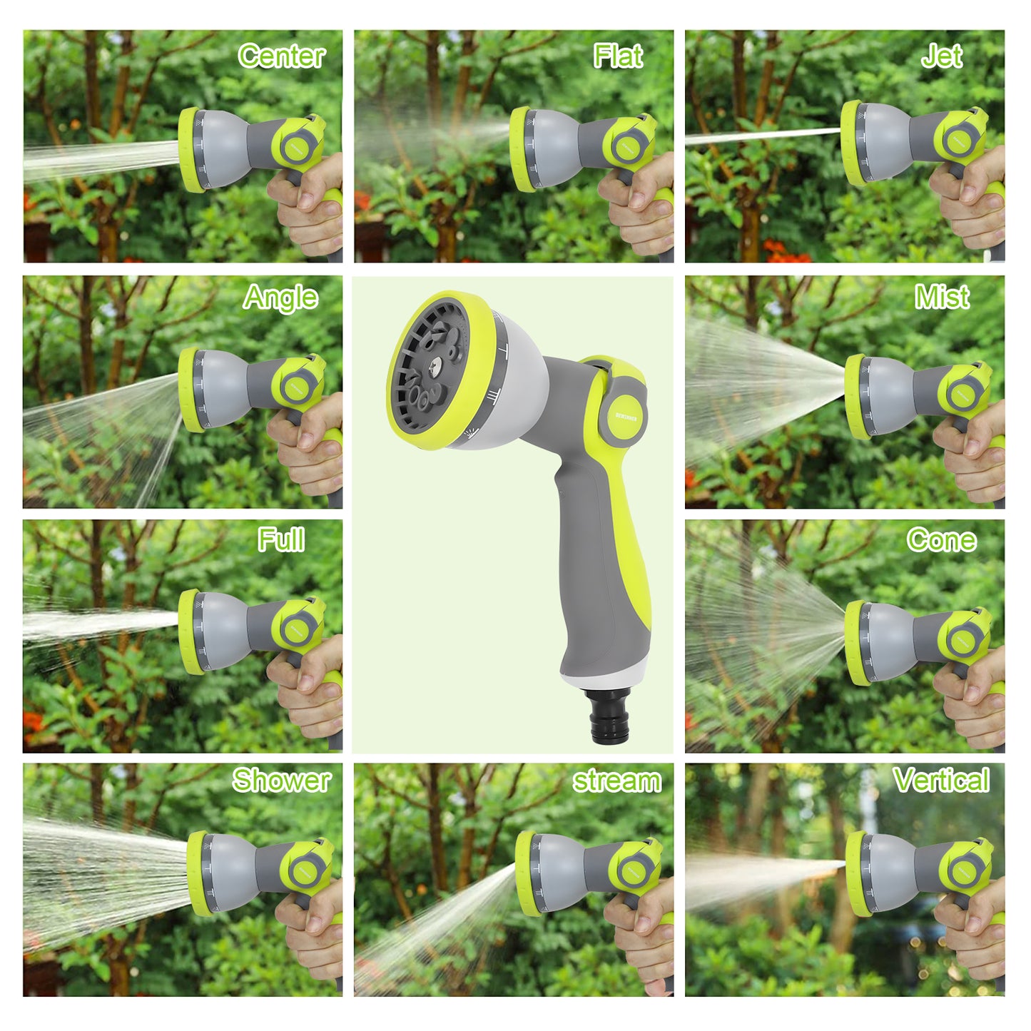 Expandable Garden Hose Pipe, Upgraded 3-Layer Latex No-Kink Flexible Water Hose, 3/4"&1/2" Solid Brass Connectors, 10 Function Spray Nozzle (100ft/50ft)
