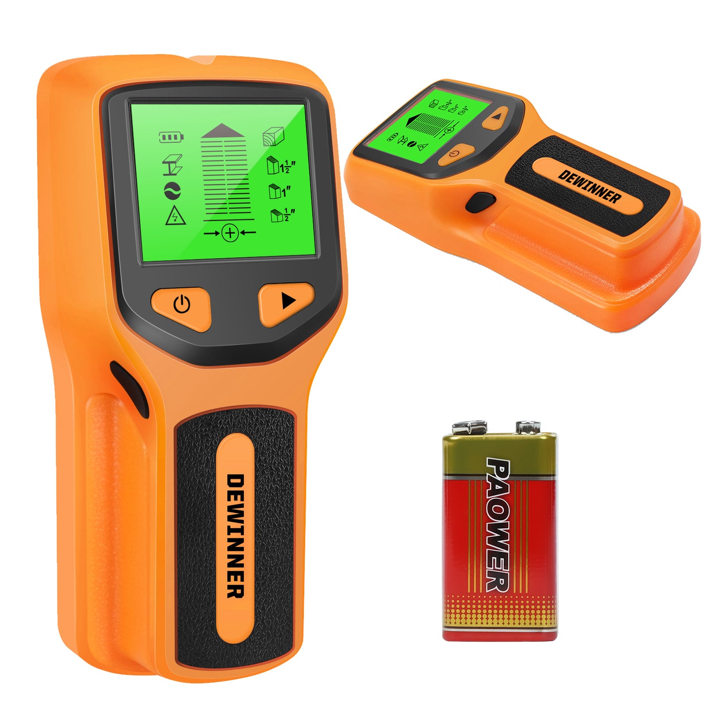 DEWINNER 5-in-1 wall detector wall metal detector with LCD screen post finder, wall scanner for locating metals, wooden dowels, electrical AC cable
