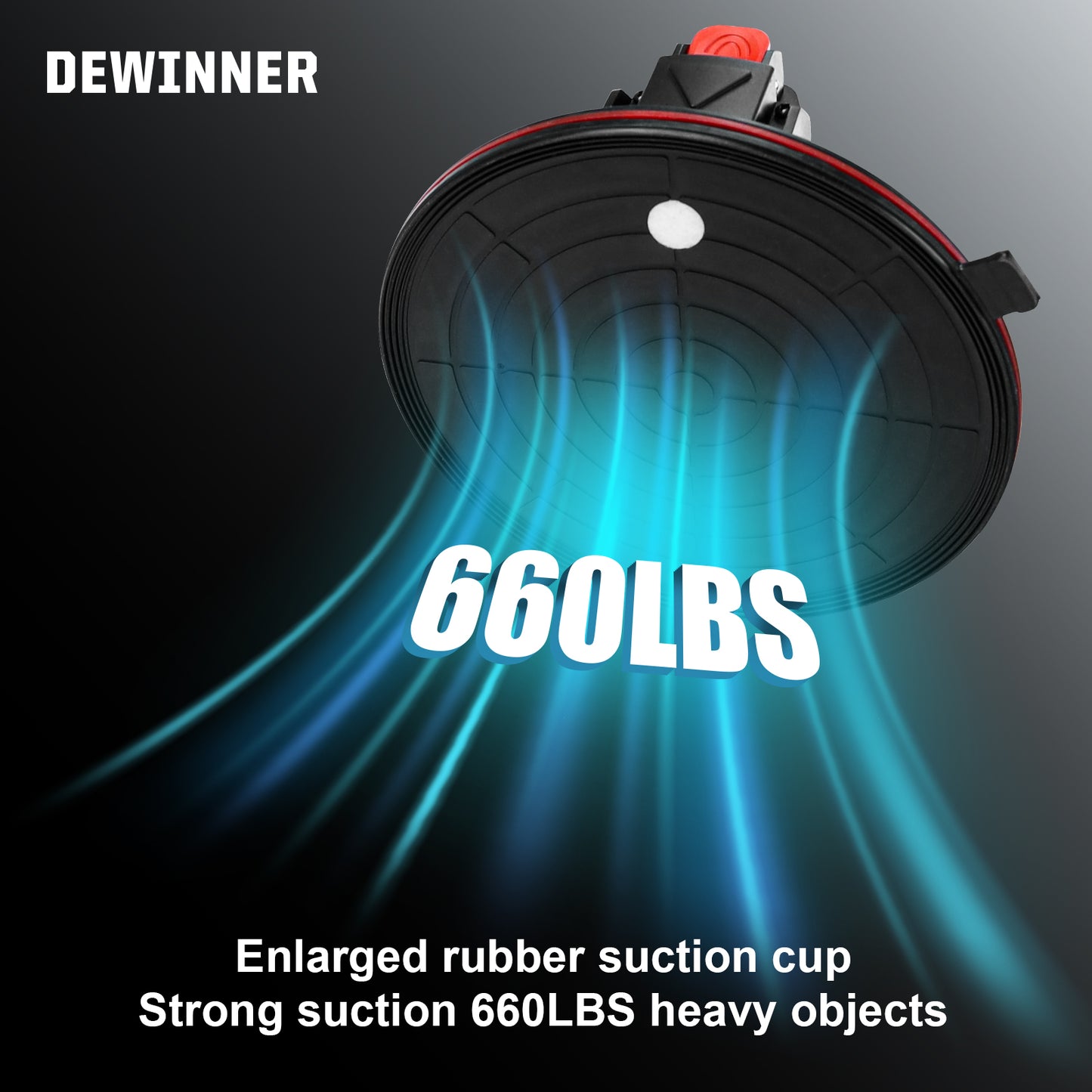 2x Heavy Duty Vacuum Cups, DEWINNER ABS Handle Glass Lifting Cups,230kg Load Capacity,Industrial Vacuum Cups for Lifting Flat and Non-Porous Surfaces