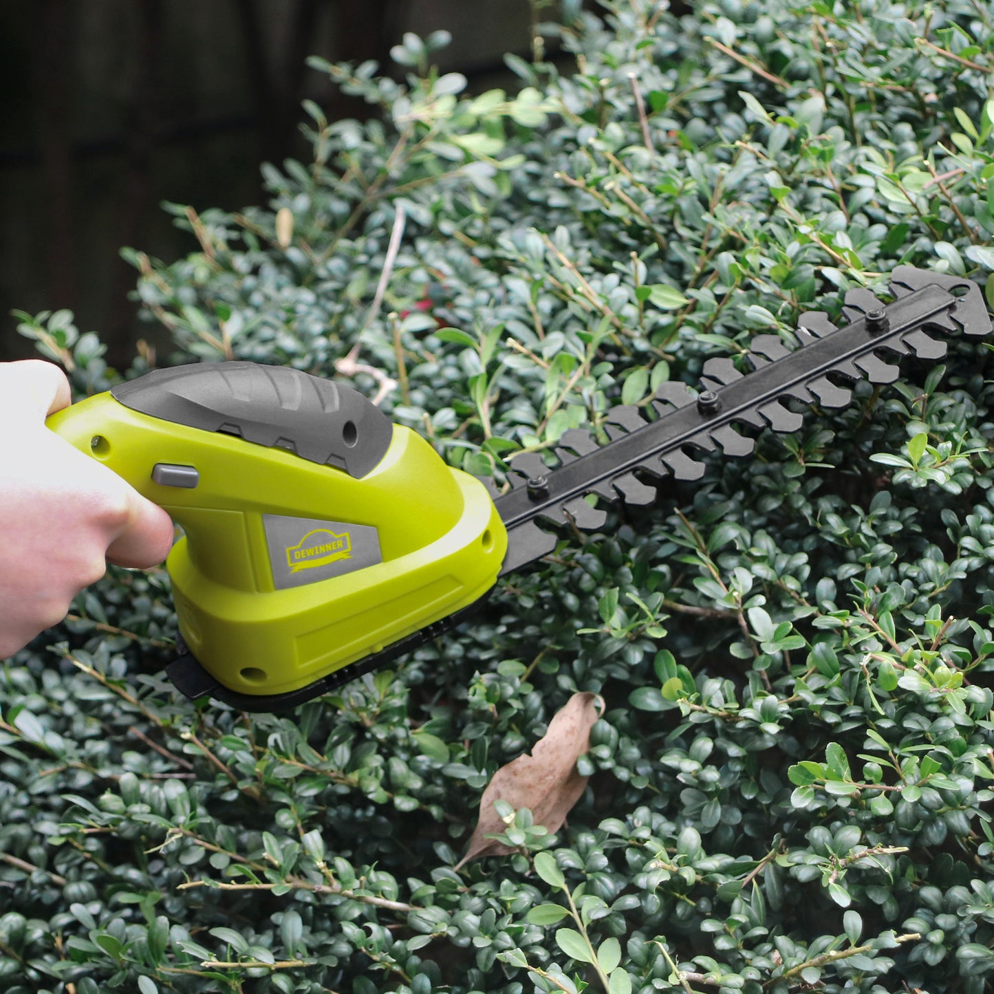 DEWINNER 2in1 Grass Shear & Hedge Trimmer with 7.2V Rechargeable Lithium-Ion Battery, Edging and Shrub Shear, 2 Interchangeable Blades, Lightweight, Garden Cutting Edge Trimmer, Pruner - Handheld