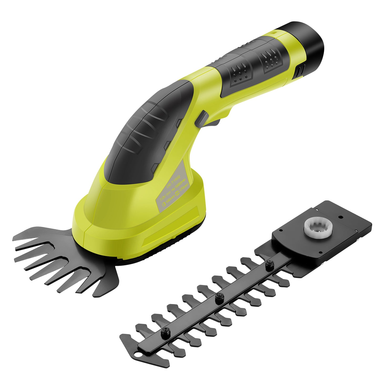 DEWINNER 2in1 Grass Shear & Hedge Trimmer with 7.2V Rechargeable Lithium-Ion Battery, Edging and Shrub Shear, 2 Interchangeable Blades, Lightweight, Garden Cutting Edge Trimmer, Pruner - Handheld
