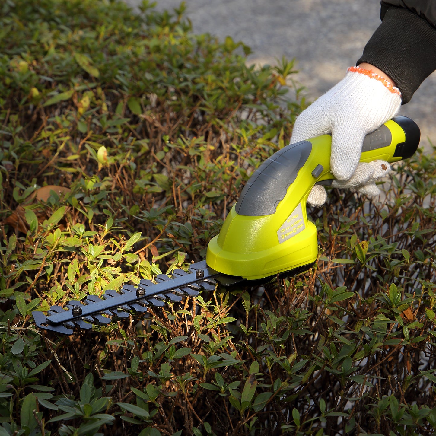 DEWINNER 2in1 Grass Shear & Hedge Trimmer with 7.2V Rechargeable Lithium-Ion Battery, Edging and Shrub Shear, 2 Interchangeable Blades, Lightweight, Garden Cutting Edge Trimmer, Pruner - Handheld