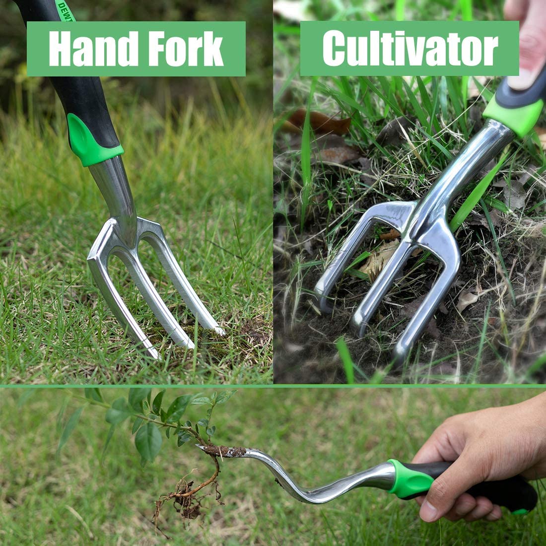 DEWINNER Garden Tool Set, Hand Tool Gift Kit, Outdoor Gardening transplanting for Gardener, with heavy duty hold bag for storage