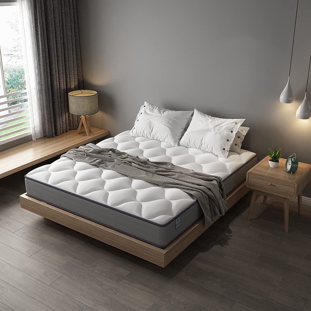 DEWINNER Matelas a Memoire de Forme en Mousse et Ressorts 20 cm Épaisseur Matelas 7 Zones Ergonomique, Hypoallergénique, Soutien Optimal, Confort (90x190x20cm)