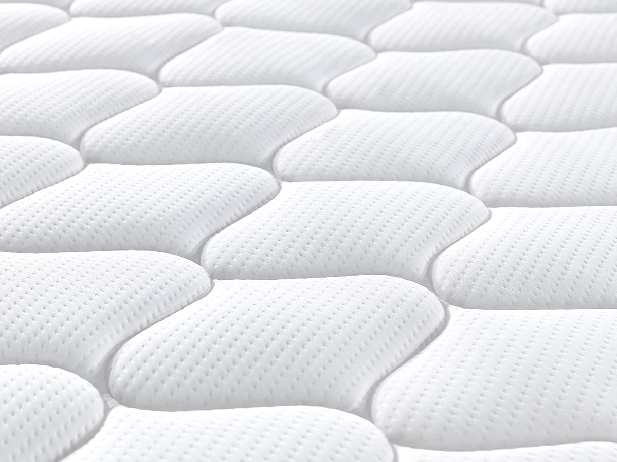 DEWINNER Matelas a Memoire de Forme en Mousse et Ressorts 20 cm Épaisseur Matelas 7 Zones Ergonomique, Hypoallergénique, Soutien Optimal, Confort (90x190x20cm)