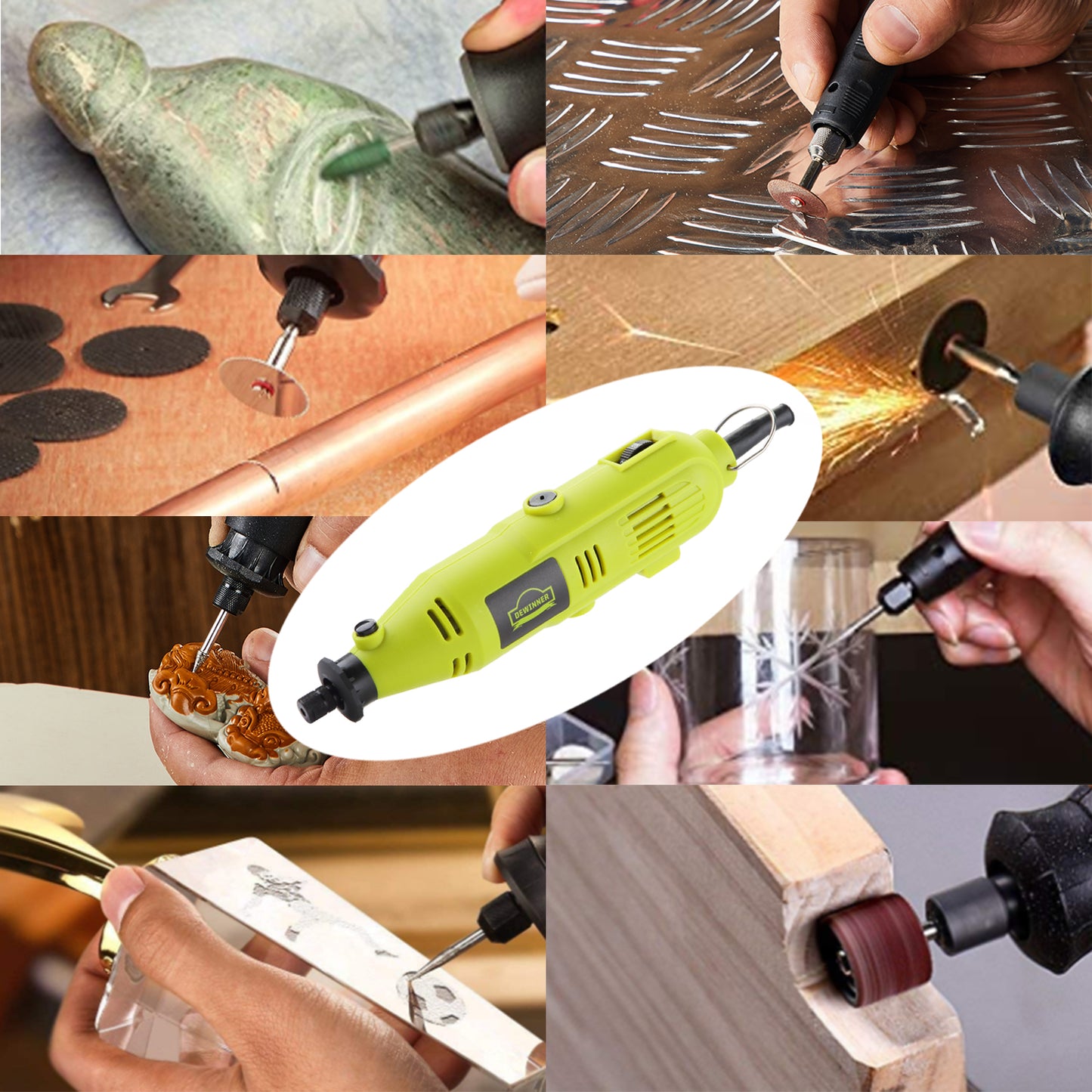 DEWINNER Corded Cutting Grinding Polishing, with Disc, Side Handle 220-240V 8000--35000RPM