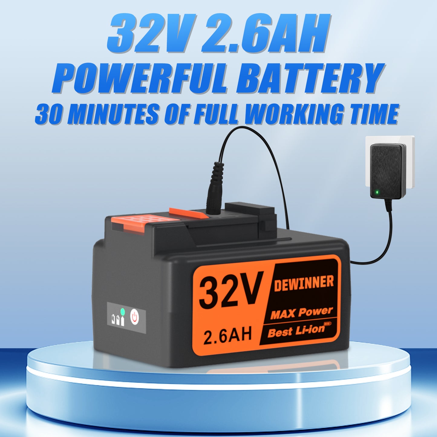 DEWINNER 2600mAh Battery for DEWINNER 32V Cordless Battery Powered Pressure Washer