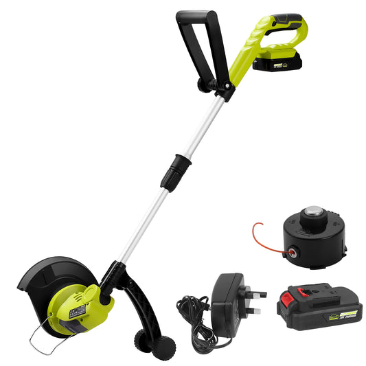 Dewinner Cordless Grass Strimmer 20V 1HR Fast Charge Grass Trimmer with 2*Trimmer Line Grass Cutter Edging, 1* Batteries and Charger Included.