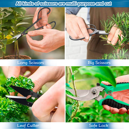 DEWINNER Bonsai Tools,22-Piece Gardening Tools Set, Bonsai Scissors, Bonsai Wire, Tweezers, Gardening Gloves - Bonsai Starter Tools Set for Bonsai Beginners