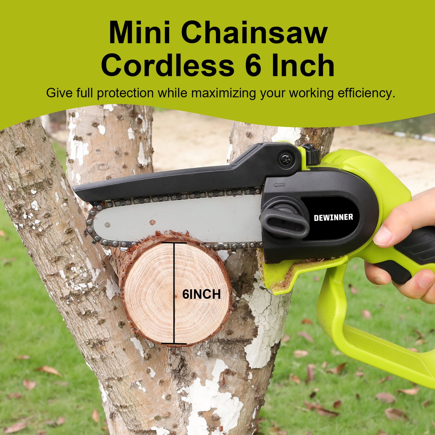 DEWINNER Cordless 3-in-1 Pole & Handheld Hedge Trimmer and Chainsaw, Telescopic Shaft, 254cm Long Reach Extendable Cutter for Hedges,Battery and Charger, Adjustable Head