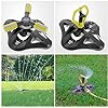 DEWINNER Garden Water Sprinkler, Lawn 360 Degree Rotating Automatic Irrigation, 3 Rotating Arm Adjustable for Plant Flower Veggies, 2 Circular Spray Nozzles,3 Connectors,Outdoor Automatic Watering
