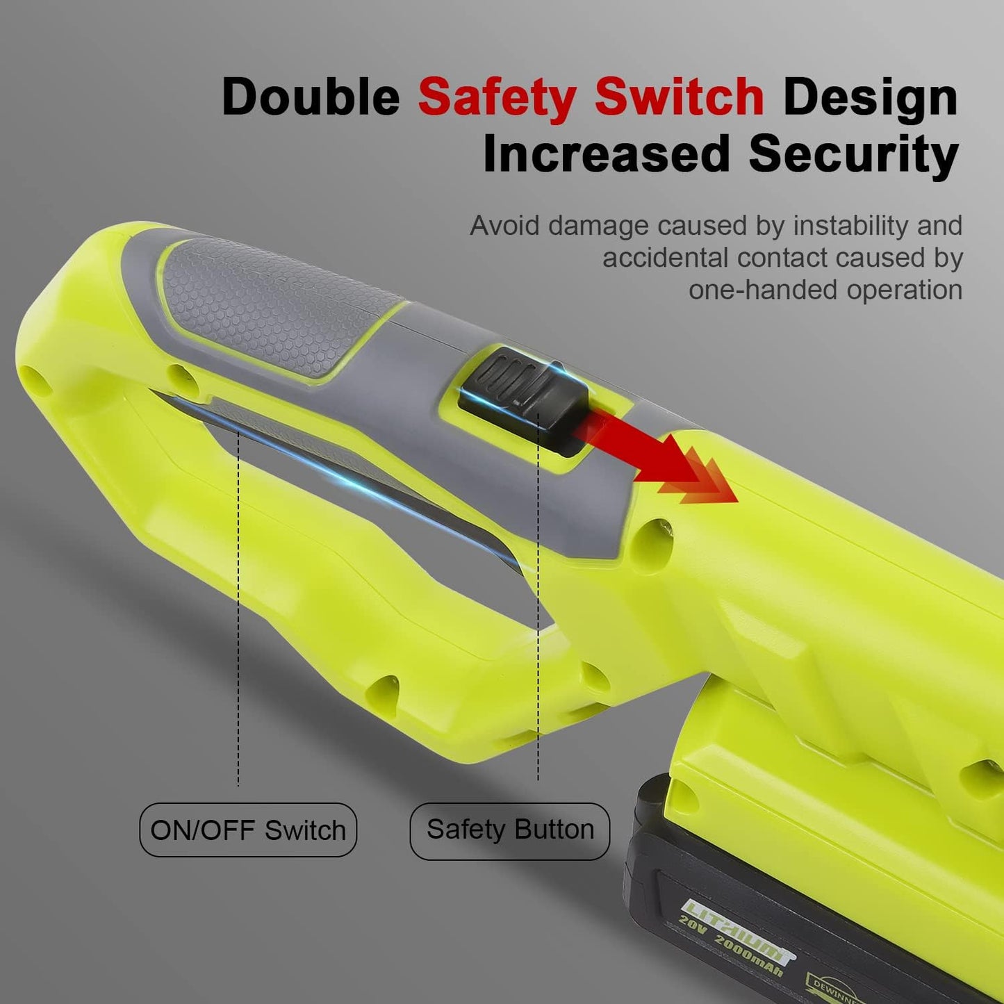 DEWINNER Cordless Telescopic Hedge Trimmer, Multifunktion Hedge Trimmer, with 2 x 20 V 2.0 Ah Batteries, Charger, Blade Length 46 cm, Cordless Electric Hedge Trimmer, for Tall Plants