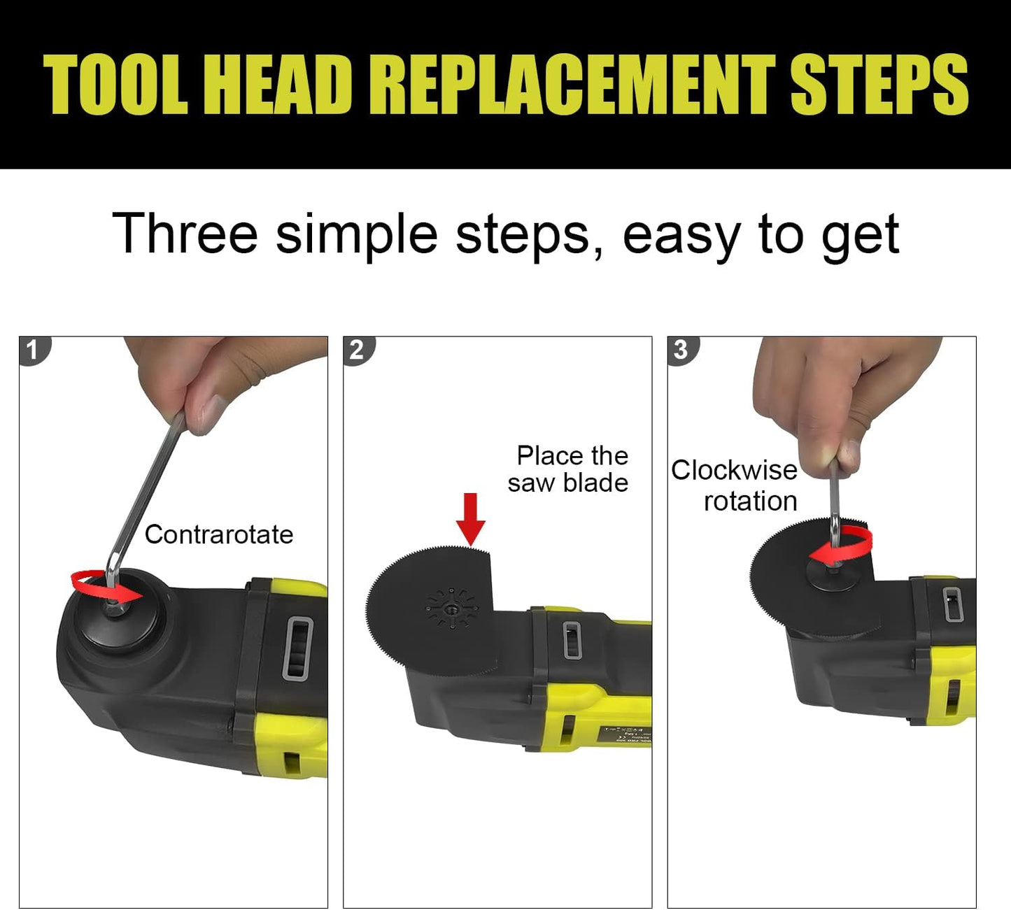 DEWINNER Oscillating Multifunction Tools, 6 Variable Speeds 0-23000RPM Multi-Function Wired 300W, 3.5° Oscillation Angle, 37 Accessories, For Sawing, Scraping, Cutting, Grinding and Polishing