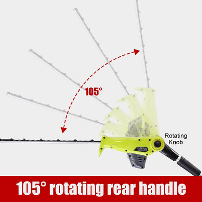 DEWINNER Cordless Telescopic Hedge Trimmer, Multifunktion Hedge Trimmer, with 2 x 20 V 2.0 Ah Batteries, Charger, Blade Length 46 cm, Cordless Electric Hedge Trimmer, for Tall Plants