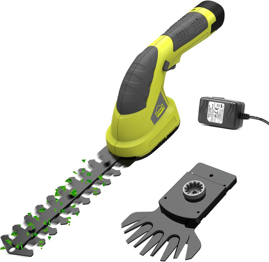 DEWINNER 2 in 1 Lawn Shears, Battery 7.2V, Blade Width 100, for Cutting Hedges, Lawns, Includes Portable Tailor, Battery and Charger DE-T1502
