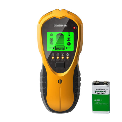 Stud Finder Wall Scanner, DEWINNER Wall Detector, Non Contact Voltage Cable Tester for AC Wire Metal Inside Wood, Center Beam Finding,Joist Detection with LCD Display