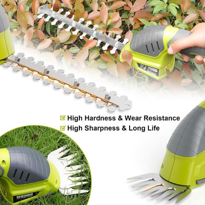 DEWINNER 3 in 1 Telescopic Hedge Trimmer - Electric Chainsaw with Safety Switch, Range up to 2.53 m, Blades 240 mm and 120 mm, Head Adjustable 135°