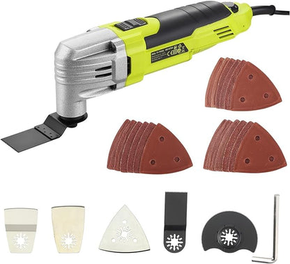 Oscillating Multi-Tool, DEWINNER 300W, 0-23000OPM, with Accessory Set Kit with Saw Blade Cutting Polishing,Sanding Paper,Multi-Function Purpose