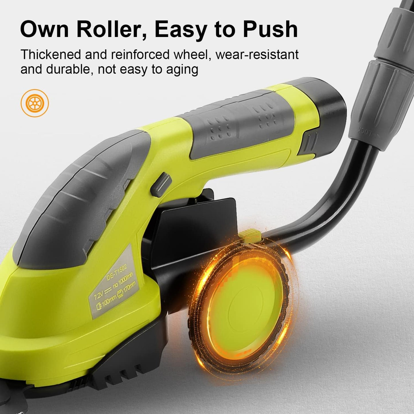 DEWINNER 7.2 V Cordless Edge Cutter, 2 in 1 Lawn Shears, Lightweight Lawn Mower, 1500 mAh Battery, Detachable Long Telescopic Handle, for Cutting Grass, Bush, Hedge