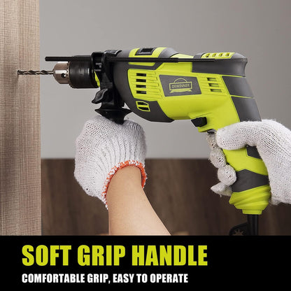 Professional 710W DEWINNER Cordless Impact Drill with 102 Accessories, 3300RPM, Electric Impact Drill, 360° Rotating Handle, 13mm Chuck