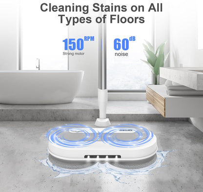 DEWINNER Cordless Electric Mop 2000 mAh 6 Pads 300 ML Water Tank