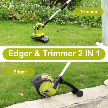 Dewinner Cordless Grass Strimmer 20V 1HR Fast Charge Grass Trimmer with 1*Trimmer Line Grass Cutter Edging, 1* Batteries and Charger Included.