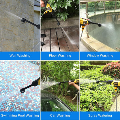 DEWINNER 25V Battery Pressure Washer, Portable High Pressure Cleaning Gun with 6-in-1 Multi-Function Nozzle, Max 610 PSI with 3000mAh Battery, for Car Washing and Watering