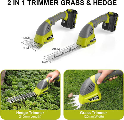 DEWINNER 3 in 1 Telescopic Hedge Trimmer - Electric Chainsaw with Safety Switch, Range up to 2.53 m, Blades 240 mm and 120 mm, Head Adjustable 135°