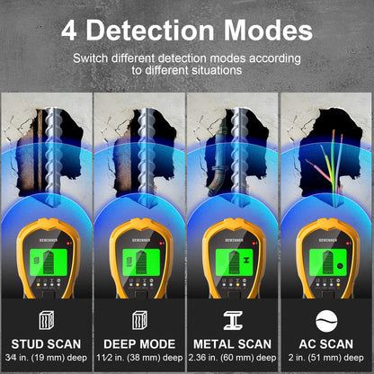 Stud Finder Wall Scanner, DEWINNER Wall Detector, Non Contact Voltage Cable Tester for AC Wire Metal Inside Wood, Center Beam Finding,Joist Detection with LCD Display