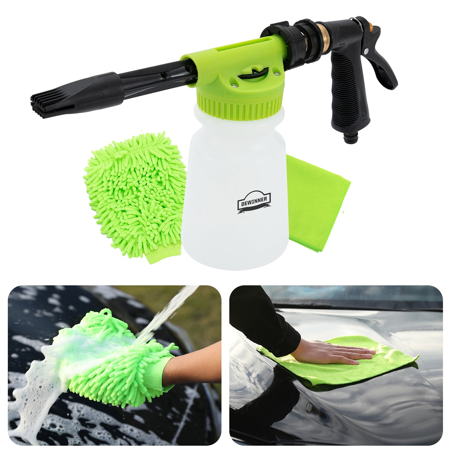 DEWINNER Foam Gun Sprayer with Thick Suds Ultimate Car Wash Foamer, Connects to Any Garden Hose